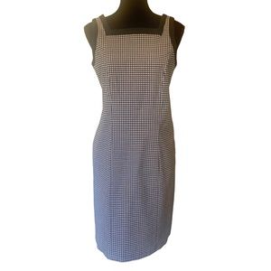 AGB Y2K Square Neck Black & White Gingham Sheath Dress 10
